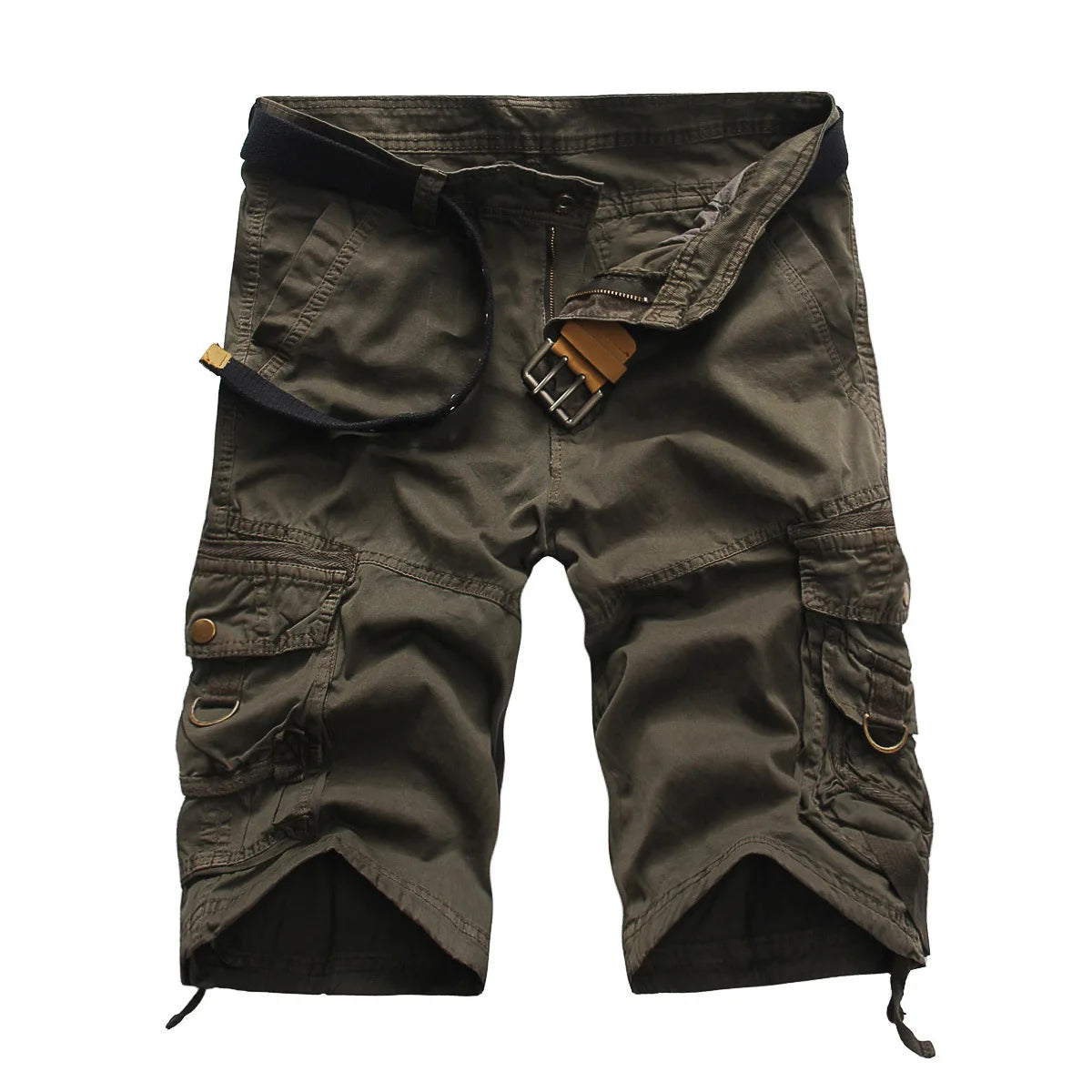 Men's Camouflage Cargo Shorts - Cotton, Casual Summer Style, No Belt.