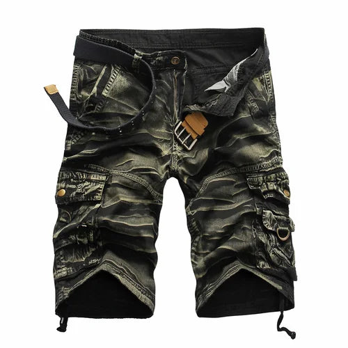 Cool Camouflage Cargo Shorts for Men - Cotton, Casual Summer, Comfortable Fit.