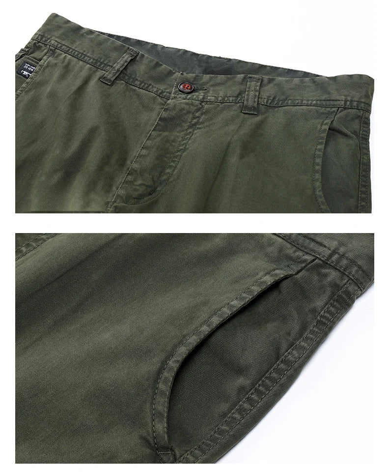 Men's Cargo Pants - Cotton, Multi-Pocket, Tactical, Full-Length Outdoor Hiking Pants.