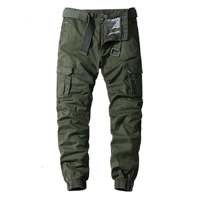 Men's Cargo Pants - Cotton, Multi-Pocket, Tactical, Full-Length Outdoor Hiking Pants.