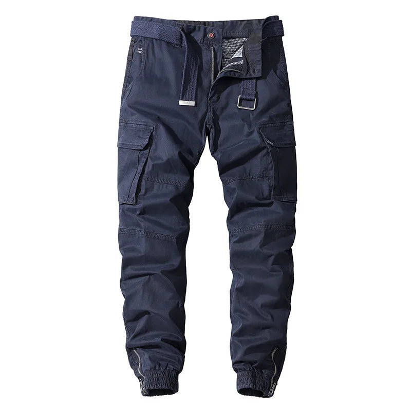 Men's Cargo Pants - Cotton, Multi-Pocket, Tactical, Full-Length Outdoor Hiking Pants.