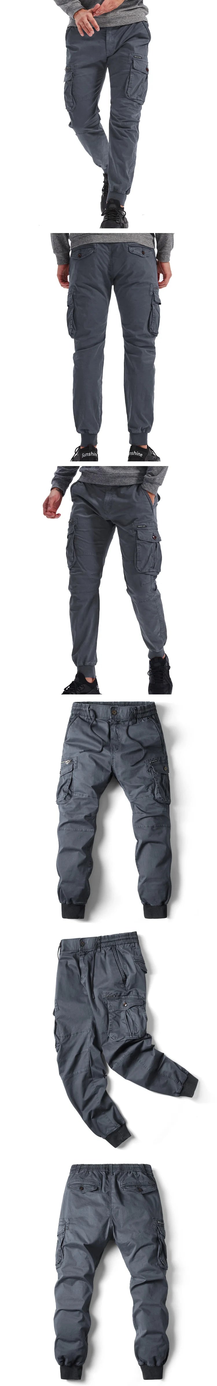 Men's Cargo Jogging Pants - Cotton, Full-Length, Military Tactical Streetwear.