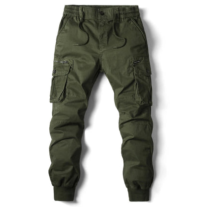 Men's Cargo Jogging Pants - Cotton, Full-Length, Military Tactical Streetwear.