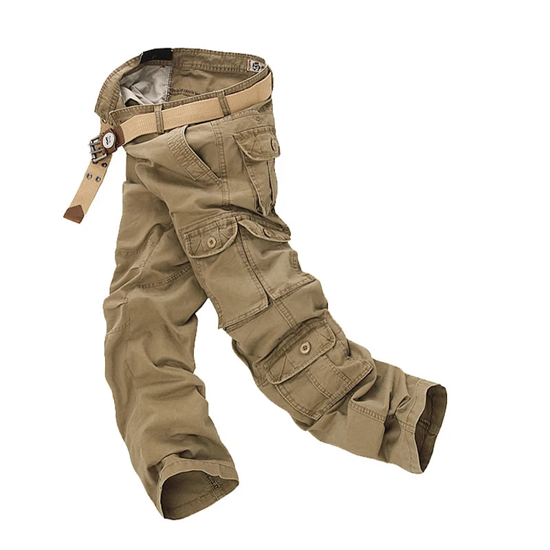 New men cargo pants mens Loose army tactical pants Multi-pocket trousers pantalon homme Big Size 46 Male Military Overalls.