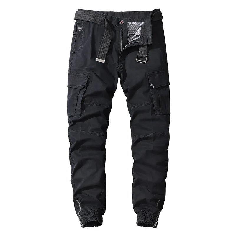 Men's Cargo Pants - Cotton, Multi-Pocket, Tactical, Full-Length Outdoor Hiking Pants.