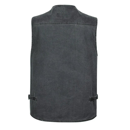 Men's Big Size Sleeveless Vest - 16 Pockets, Cotton, Casual Outdoor Waistcoat (XL-10XL).