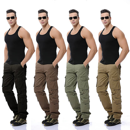 New men cargo pants mens Loose army tactical pants Multi-pocket trousers pantalon homme Big Size 46 Male Military Overalls.