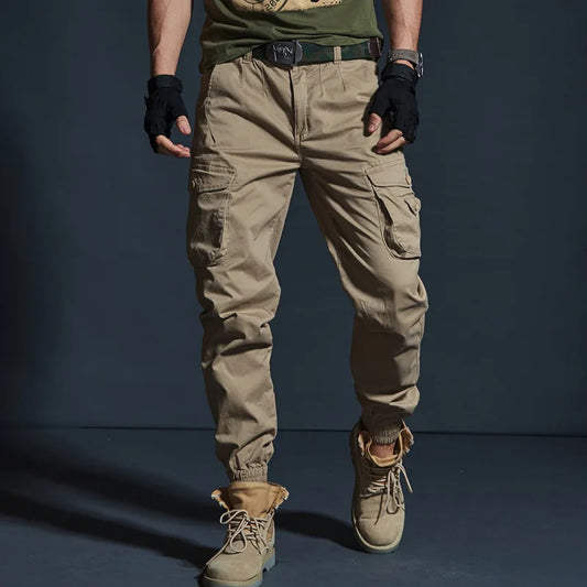 Men's Tactical Cargo Pants - Multi-Pocket, Camouflage, Casual Work Wear Trousers.