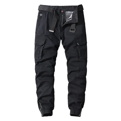 Men's Cargo Pants - Cotton, Multi-Pocket, Tactical, Full-Length Outdoor Hiking Pants.