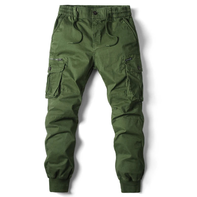 Men's Cargo Jogging Pants - Cotton, Full-Length, Military Tactical Streetwear.