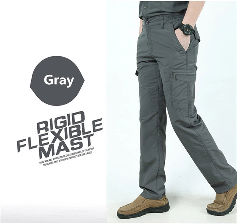 Men's Waterproof Tactical Cargo Pants - Wear-Resistant, Multi-Pocket Outdoor Workwear.