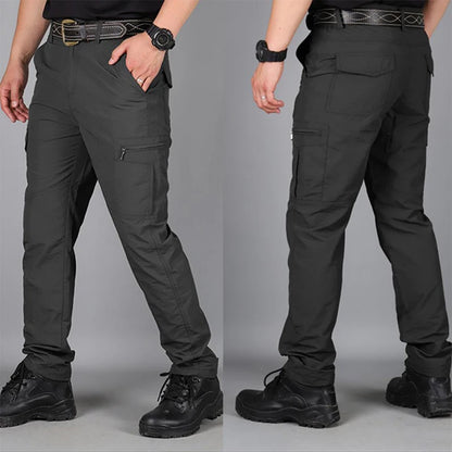 Men's Waterproof Tactical Cargo Pants - Wear-Resistant, Multi-Pocket Outdoor Workwear.