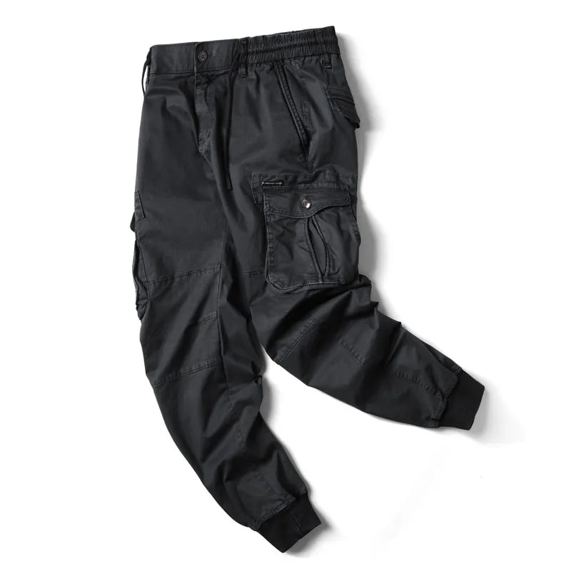 Men's Cargo Jogging Pants - Cotton, Full-Length, Military Tactical Streetwear.