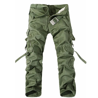 Men's Tactical Cargo Pants - Loose Fit, Multi-Pocket, Cotton, Casual Trousers.