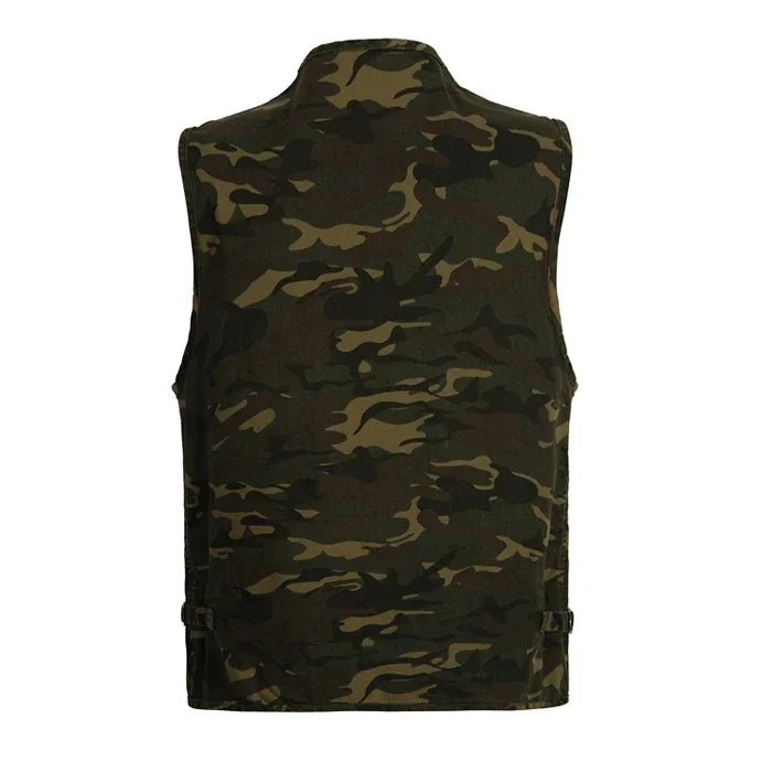 Men's Camouflage Fishing & Hunting Vest - Multi-Pocket, Outdoor Waistcoat