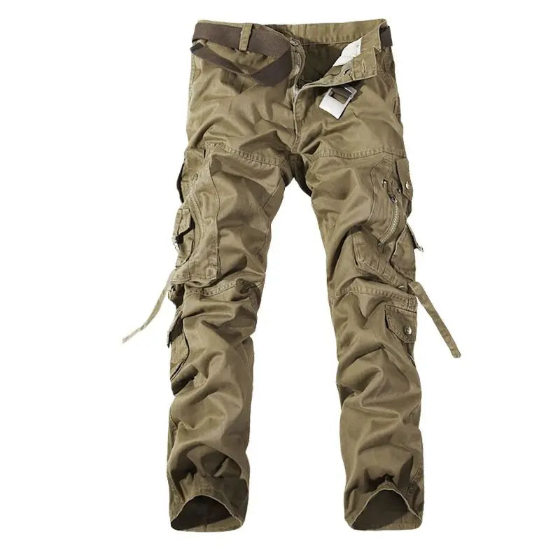 Men's Tactical Cargo Pants - Loose Fit, Multi-Pocket, Cotton, Casual Trousers.