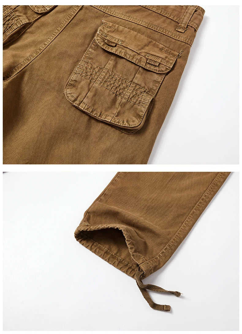 Men's Cargo Pants - Harajuku Style, Hiking, Joggers, Full-Length, Loose Fit.