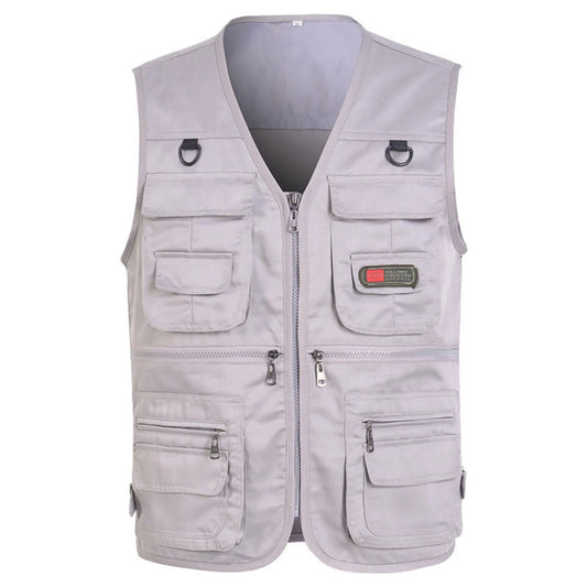 Men's Stylish Multi-Pocket Cargo Vest - Lightweight, Sleeveless, Travel & Fishing Coat.