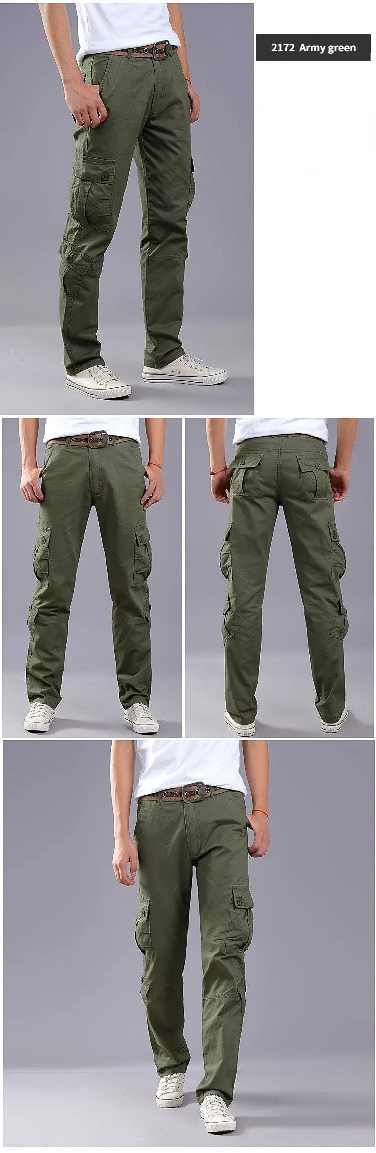 Men's Military Tactical Cargo Pants - Multi-Pocket, Cotton, Casual Outdoor Trousers.