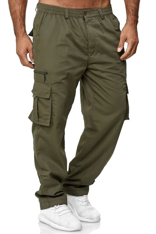 Men's Tactical Jogger Cargo Pants - Multi-Pocket, Casual, Military-Style Sweatpants.