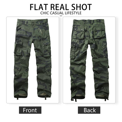 Men's Military Cargo Pants - 8-Pocket, Tactical, Pure Cotton, Comfortable Fit.