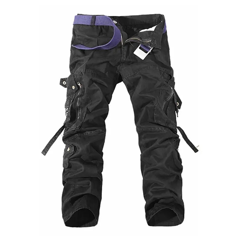 Men's Tactical Cargo Pants - Loose Fit, Multi-Pocket, Cotton, Casual Trousers.