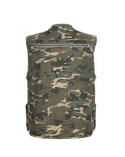 Men's Camouflage Fishing & Hunting Vest - Multi-Pocket, Outdoor Waistcoat