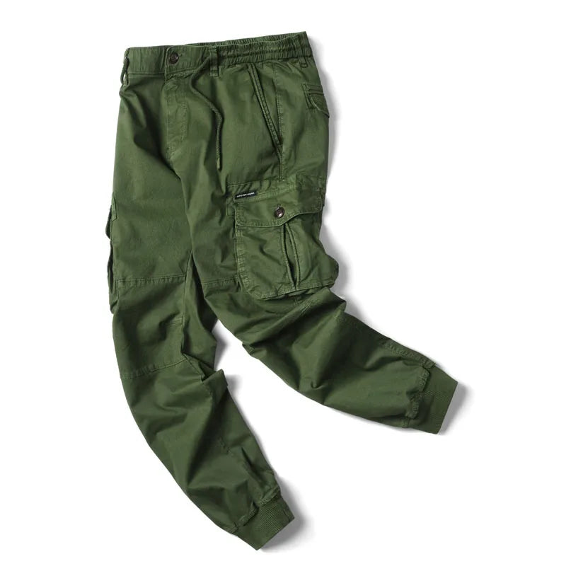 Men's Cargo Jogging Pants - Cotton, Full-Length, Military Tactical Streetwear.