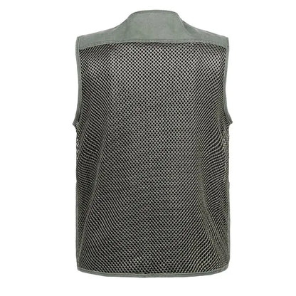 Men's Quick-Dry Multi-Pocket Cargo Vest - Breathable, Sleeveless, Plus Size Only.