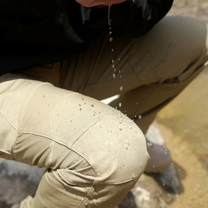 Men's Waterproof Tactical Cargo Pants - Wear-Resistant, Multi-Pocket Outdoor Workwear.