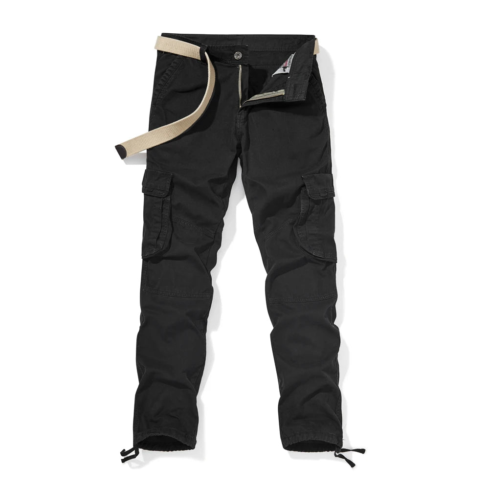 Men's Cargo Pants - Harajuku Style, Hiking, Joggers, Full-Length, Loose Fit.