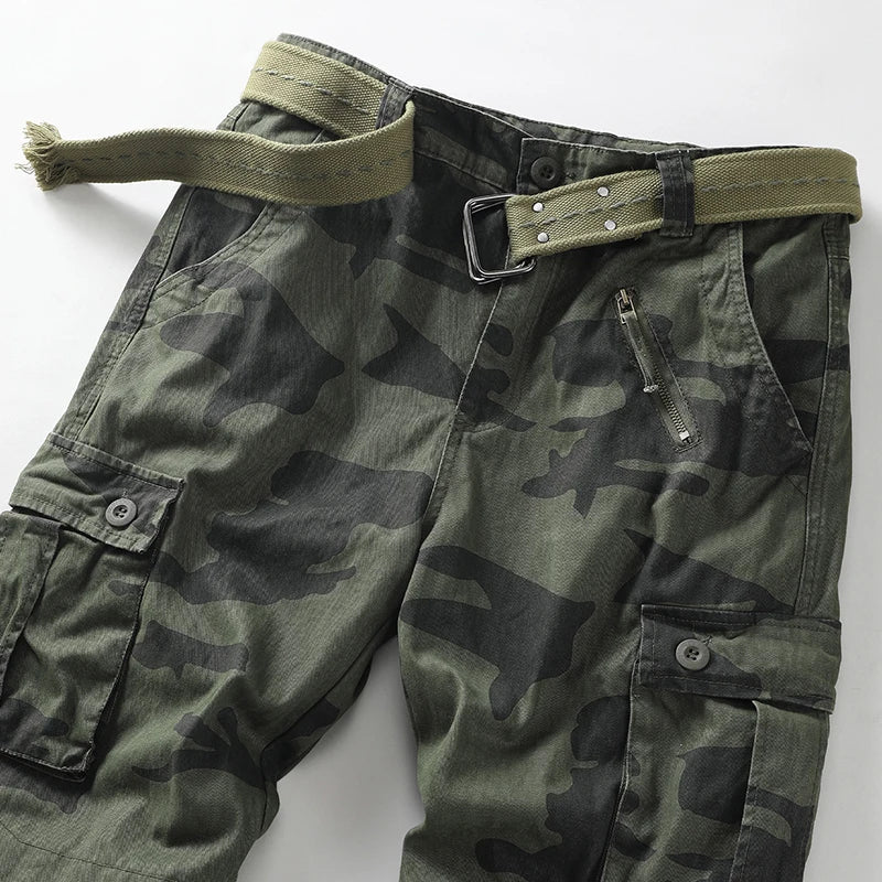 Men's Military Cargo Pants - 8-Pocket, Tactical, Pure Cotton, Comfortable Fit.