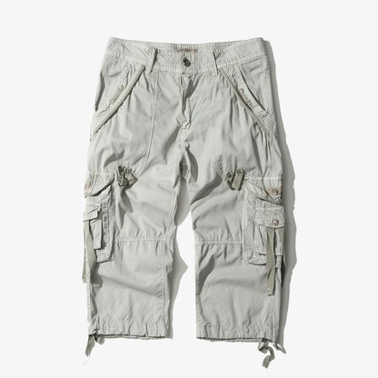 Loose Cargo Shorts for Men - Casual Knee-Length, No Belt.