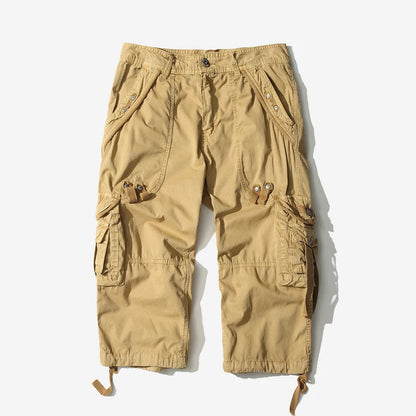 Loose Cargo Shorts for Men - Casual Knee-Length, No Belt.