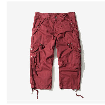 Loose Cargo Shorts for Men - Casual Knee-Length, No Belt.