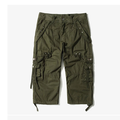 Loose Cargo Shorts for Men - Casual Knee-Length, No Belt.